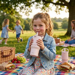 Vaso Térmico Portátil para Niños, <span class=keywords><strong>Precio</strong></span> de Fábrica al por Mayor, 16, 20, 24 oz, Acero Inoxidable, con Pajita Desmontable a Prueba de Polvo y Asa - Product Image 3