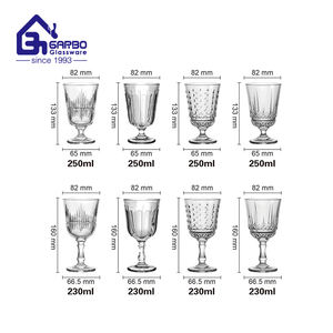 Copa de Vino Sherry Vintage con Diseño de Hojas Grabadas, Estilo Brasileño, 110oz, Vaso de Cristal Antiguo - Product Image 4