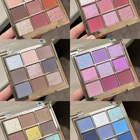 Palette de fards à paupières neuf couleurs, finition mate et pailletée, multi-usages, pour débutants, maquillage des yeux haut de gamme