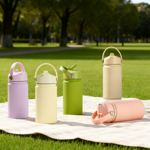 350ml carino sottovuoto a doppia parete in acciaio inox bottiglia per bere <span class=keywords><strong>bambini</strong></span> sport all'aria aperta portatile tazza di acqua con coperchio di paglia - Product Image 1