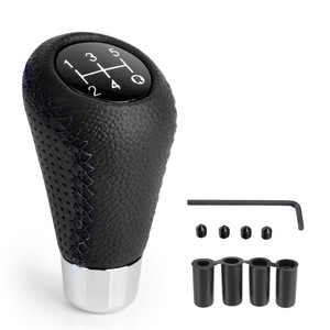 Universal Car 5 Speed Manual Gear <b>Shift</b> <b>Knob</b> Leather Stitched Ergonomic Design For Automatic Transmission Vehicles - Product Image 5