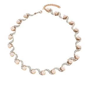 Ensemble de bijoux plaqué or avec collier et boucles d'oreilles en fausses perles ondulées pour femmes, idéal pour les mariages et les fêtes - Vente en gros - Product Image 6