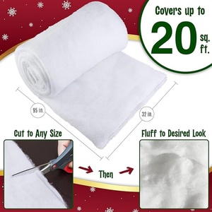 Artificial Snow Blanket 94 X 31 Inch Flame Retardant Faux Snow Mat for Christmas Tree Base Village Display <strong>Winter</strong> <strong>Decoration</strong> - Product Image 3