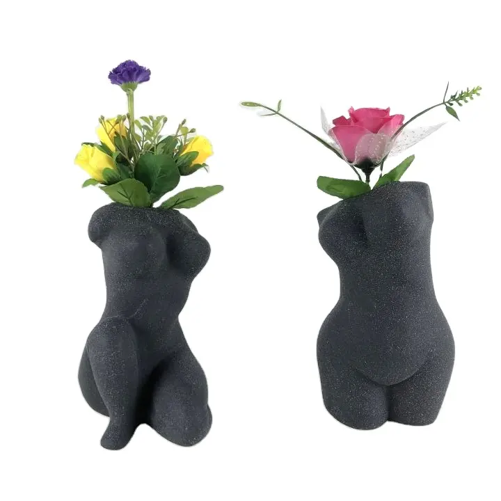 2023 खबर नॉर्डिक आधुनिक शरीर के आकार का फूल फूलदान सजावटी के लिए मैट सिरेमिक गुलदस्ते गृह सजावट
