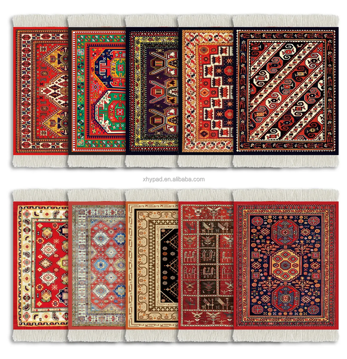 Set mit 10 Tee-Untersetzer im persischen Stil Teppich matte Bulk Rug Untersetzer mit Seiden gefühl Hohe Qualität