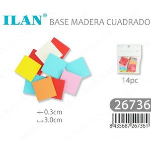 Basi Quadrate in Legno Ilan 3x0,3 Cm 14 Pezzi Multicolore - Product Image 3