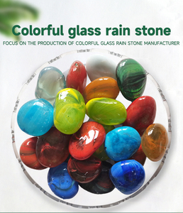 Blauwe Yuhua Steen Kleurrijke Glazen Kiezelsteen Regenboog Glazen Stenen voor Aquascaping Park Geplante Aquarium - Product Image 6