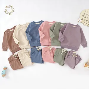 Ensembles de vêtements en coton biologique, pantalons de survêtement écologiques pour bébé garçon fille, vêtements durables