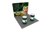 Stand d'exposition pour salon professionnel facile à installer en aluminium et tissu, taille personnalisable 10x10, couleur personnalisée