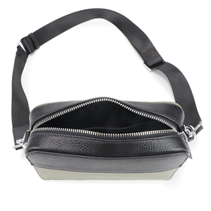 Sac bandoulière homme petit format, ensemble double pochette, en cuir PU color block, avec sangle réglable, pour usage quotidien et voyage, OEM ODM, vente en gros - Product Image 4