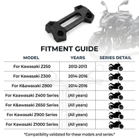 Penutup Klem Atas Pengangkat Stang Aluminium CNC Kustom, Aksesoris Motor untuk Kawasaki Z250 Z300 Z800