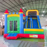 Château gonflable commercial personnalisé pour l'extérieur, avec toboggan et zone de saut, pour le divertissement