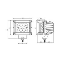 Luces Laterales Todoterreno de 4 Pulgadas y 60W para Camioneta, Remolque, Todoterreno 4X4, Lámpara LED de 4'', Accesorios Todoterreno