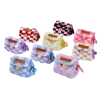 Porte-monnaie classique fait main motif dessin animé, sac de rangement pour écouteurs, petit portefeuille multicolore avec poignée, anti-plis, cadeau de Noël et Nouvel An