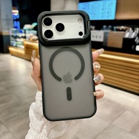 Coque Magnétique Translucide Givrée Mate pour iPhone 17, 17 Air, 17 Pro Max avec Support Métallique pour Appareil Photo et Recharge Sans Fil