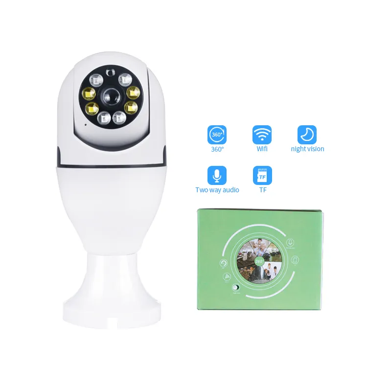 360 Panoramic Bombillo Camara De Seguridad Cctv Smart Home Security Ip Wireless Lightbulb Wifi Light Bulb Camera 360 Degree