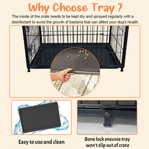 <span class=keywords><strong>Vintage</strong></span> Houten Hondenhok Kennel Binnenshuis Met Plastic Dienblad Dierenhuizen Meubels Hondenkooi Krat - Product Image 4