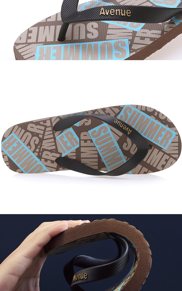 Summer Flip Flops Slippers Rubber PVC Casual Beach Shoes Printing Men Filpflops