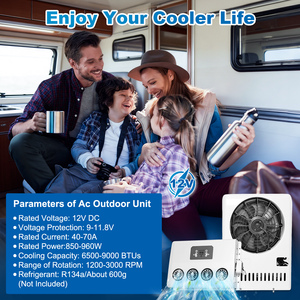 เครื่องปรับอากาศแยกส่วนสำหรับรถบรรทุก DC12V 24V แบบทำความเย็นอย่างเดียว สีขาว คอมเพรสเซอร์แบบสกรอลล์ สำหรับรถตู้ Apu Semi EAC001.33 ออกแบบพิเศษสำหรับ 12V DC - Product Image 2