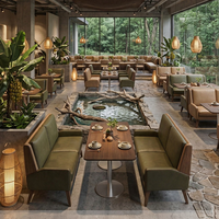 Ensembles de mobilier de restaurant moderne sur mesure, sièges de banquette pour café fast-food, canapé en cuir, tables et chaises de salle à manger pour usage hôtelier