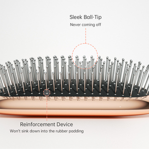Cepillo desenredante de acero OEM ODM para cabello húmedo y seco, cepillo de masaje para el cuero cabelludo antiestático con ventilación, peine con cojín de aire - Product Image 4