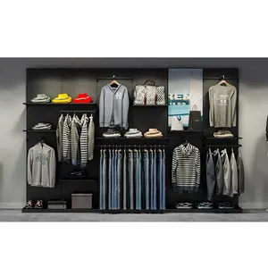 Meicheng Clothing Shop Interior Design Decoration Metal Trade Show Display Shelf For Clothes