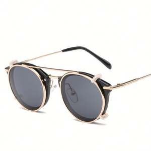 Gafas de Sol Steampunk Retro 2025 con Logotipo Personalizado, Lentes Separables, Protección UV400, Redondas, Estilo Punk, con Clip para Hombre y Mujer - Product Image 6