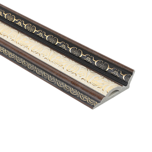 Ligne décorative de corniche en relief tridimensionnelle noire au design moderne, ligne de couronne en PS - Product Image 1