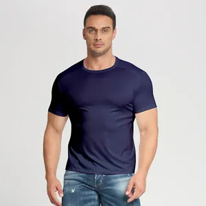T-shirt sportive <span class=keywords><strong>in</strong></span> poliestere all'ingrosso ad asciugatura rapida con stampa logo personalizzata, design neutro e tessuto pettinato <span class=keywords><strong>in</strong></span> blocco - Product Image 2