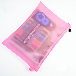 Tùy chỉnh hai lớp lưới Zip túi tài liệu A4/A5/A6 bút Lưu trữ tập tin màu PVC Văn Phòng TrườNg du lịch thư mục chủ - Product Image 6