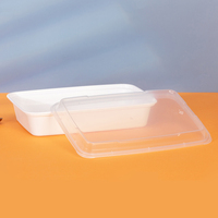 Contenedores de Alimentos Desechables Rectangulares de Plástico Estilo Americano, Loncheras de PP, Cajas para Comida para Llevar