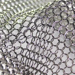 Chainmail lưới dệt dây kim loại lưới Divider Rèm Vòng kim loại lưới vải hợp nhất tấm kim loại màn hình cho trang trí