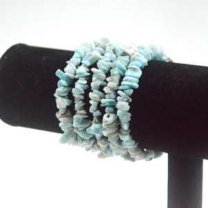 Perline di pietra Larimar dominicane naturali all'ingrosso 5-8mm blu curble Chips buon taglio diamante braccialetto gioielli Schmucksteine - Product Image 1