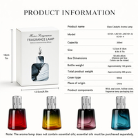 Lampe à parfum catalytique en verre OEM personnalisée, capacité 200 ml, diffuseur d'aromathérapie sans flamme pour la maison, l'hôtel et la décoration commerciale