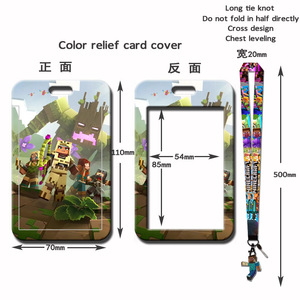 Porte-cartes de bus mignon de style Instagram avec cordon de cou, porte-clés pour carte repas étudiant, <span class=keywords><strong>Minecraft</strong></span> - Product Image 2