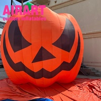Citrouille squelette gonflable de qualité commerciale pour centre commercial à thème Halloween, citrouilles géantes gonflables en forme de cube avec poivrons verts