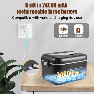 קופסת אוכל חמה ניידת מנירוסטה נטענת <span class=keywords><strong>USB</strong></span> בנפח 1.3 ליטר, הכוללת יכולות חימום עצמי של הסוללה וחימום אלחוטי - Product Image 4
