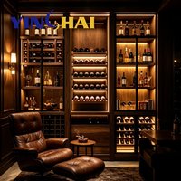 YINGHAI Armoire à vin à température constante à double zone personnalisée en acier inoxydable avec éclairage LED pour la maison, la villa, le bar, l'hôtel