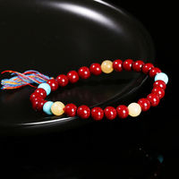 Bracelet tendance unisexe en perles de pierre naturelle géométriques pour anniversaire, avec cinabre violet et turquoise jaune, vente en gros