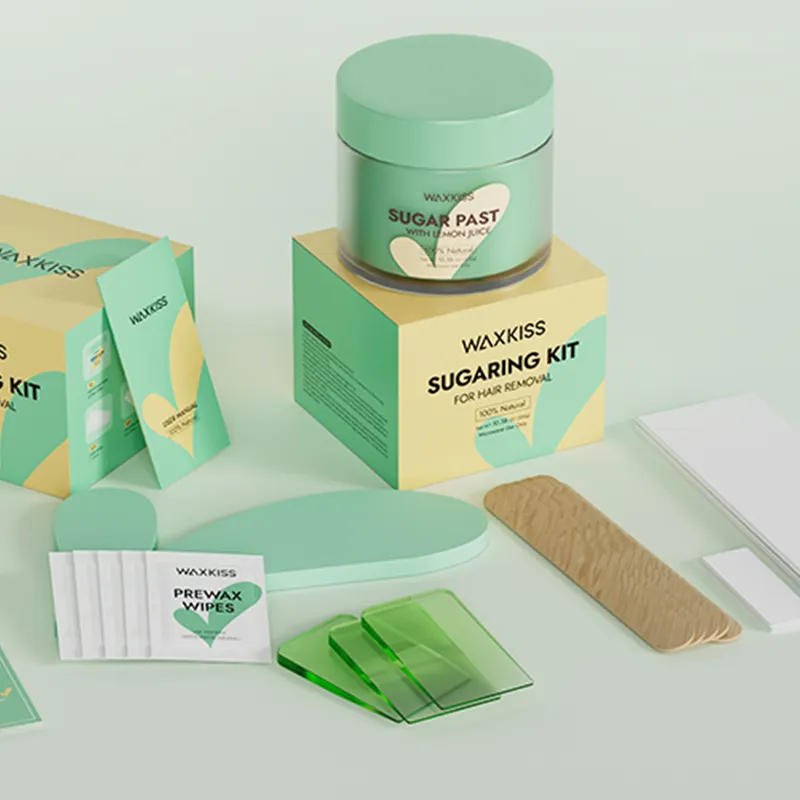100% natural sugaring kit strips wooden spatulas waxing hair removal body face use