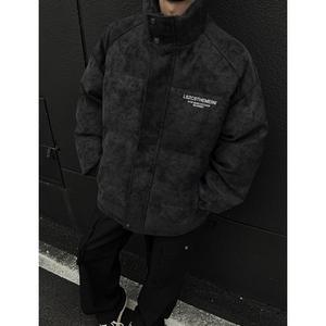 سترة قصيرة من الجلد الطبيعي بتصميم بومبر من تيك توك، ملابس الشارع الفضفاضة ذات الياقة العمودية، معطف شتوي دافئ للأزواج بطراز أمريكي - Product Image 5