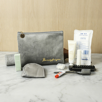 Kit d'Accueil Luxe Haut de Gamme en Velours pour Hôtels et Compagnies Aériennes avec Brosse à Dents, Masque de Nuit, Chaussettes, Bouchons d'Oreilles, Baume à Lèvres, Logo Personnalisé OEM