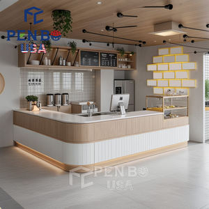 Free Design Customizable Cafe Furniture Decoraciones Cafe Bar Coffee <b>Counter</b> Display Display Racks for Coffee Shop - Product Image 3