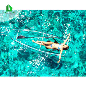 Pc Roeiboot 2 Zitplaatsen Plastic Doorzichtige Kano Boot Met Peddels Balance Bar Transparant Kajak - Product Image 3