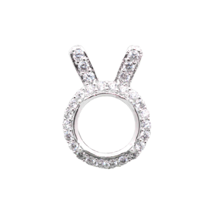 Sterling Silver 8*8mm Semi Mount Pendant Empty <b>Frame</b> Blank Support with S925 Base Holder for Zircon Inlay for DIY Gifts - Product Image 4