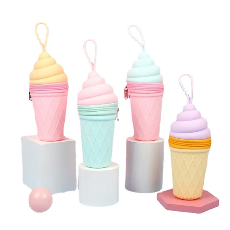 子供のためのファッショナブルなアイスクリームコーンステーショナリーケース、子供のための簡単で清潔で環境にやさしいギフト