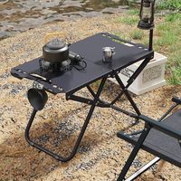 Table pliante d'extérieur portable, moderne, en acier au carbone, légère et durable - Table de camping multifonctionnelle pour activités de plein air