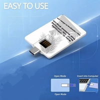 Memoria USB con Forma de Tarjeta Tipo-C + USB-A USB 2.0 16GB 32GB 64GB Memoria Portátil para Teléfono, Laptop y Tablet