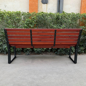 Duurzame Ergonomische Buitenbank Stoel Gegoten Aluminium Frame En Grenen Houten Latten Houten Bank Stoel Voor Street City - Product Image 5