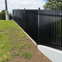 Clôture de jardin en aluminium soudé, hauteur 1,83 m, longueur 2,4 m, pour sécurité de jardin, mur de délimitation de piscine, anti-escalade, finition poudrée